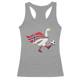 Norway Soccer Goose Racerback Tank Top Norwegian Flag Patriotic Football Fan Graphic TS10 Sport Gray Print Your Wear