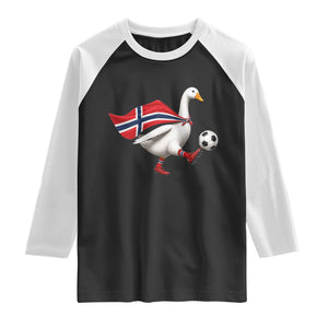 Norway Soccer Goose Raglan Shirt Norwegian Flag Patriotic Football Fan Graphic TS10 Black White Print Your Wear