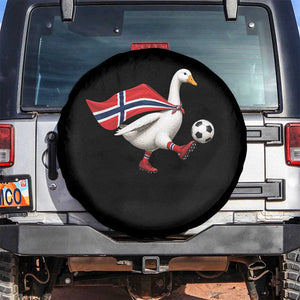 Norway Soccer Goose Spare Tire Cover Norwegian Flag Patriotic Football Fan Graphic TS10 No hole Black Print Your Wear