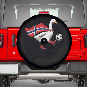 Norway Soccer Goose Spare Tire Cover Norwegian Flag Patriotic Football Fan Graphic TS10 Black Print Your Wear