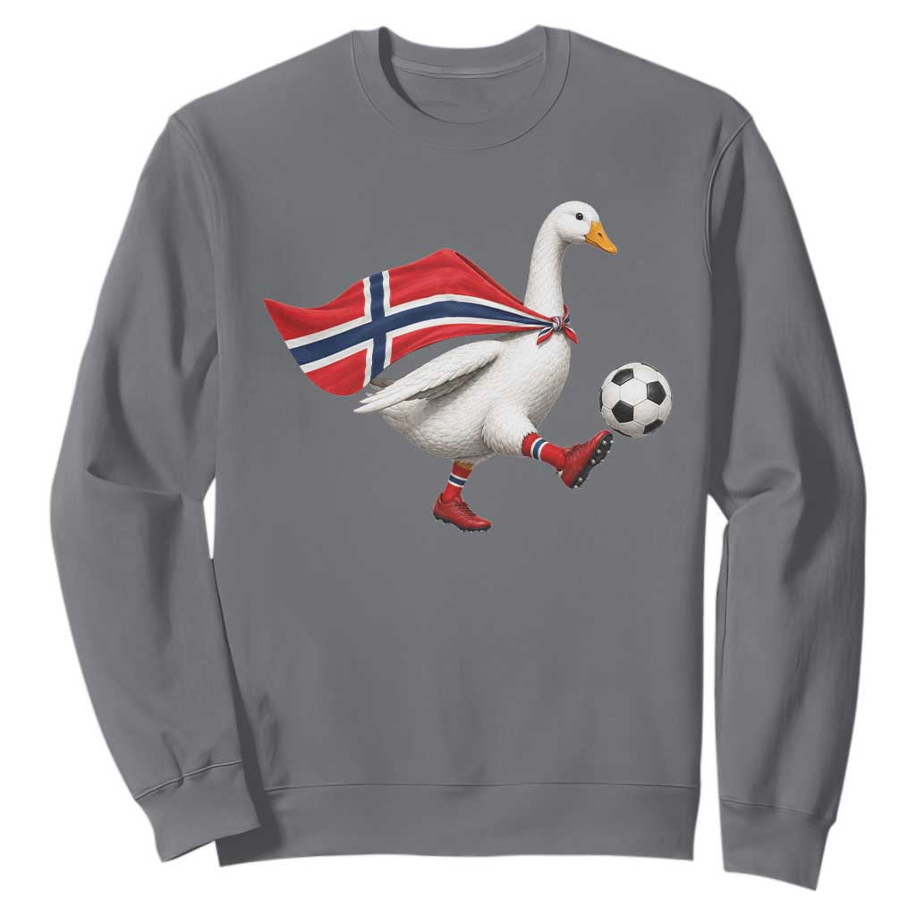 Norway Soccer Goose Sweatshirt Norwegian Flag Patriotic Football Fan Graphic TS10 Charcoal Print Your Wear