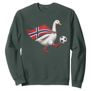 Norway Soccer Goose Sweatshirt Norwegian Flag Patriotic Football Fan Graphic TS10 Dark Forest Green Print Your Wear