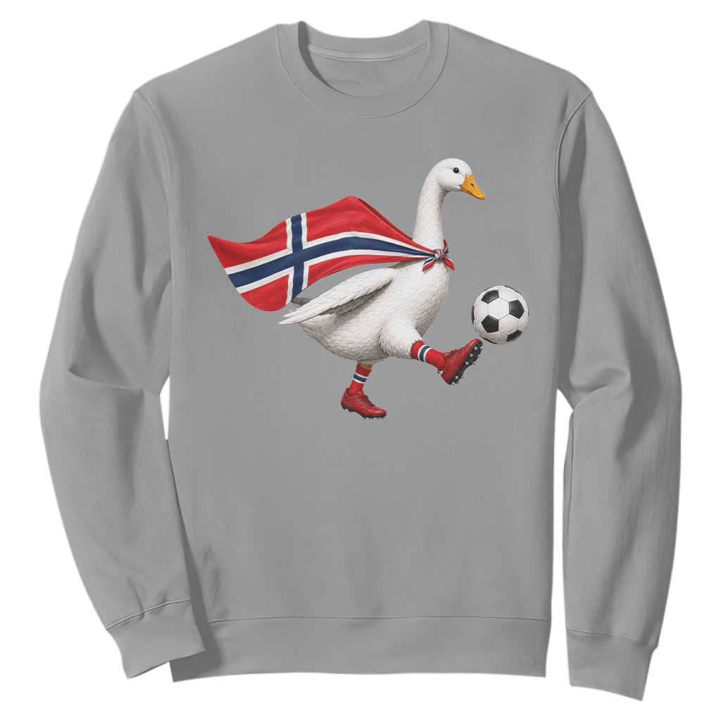 Norway Soccer Goose Sweatshirt Norwegian Flag Patriotic Football Fan Graphic TS10 Sport Gray Print Your Wear