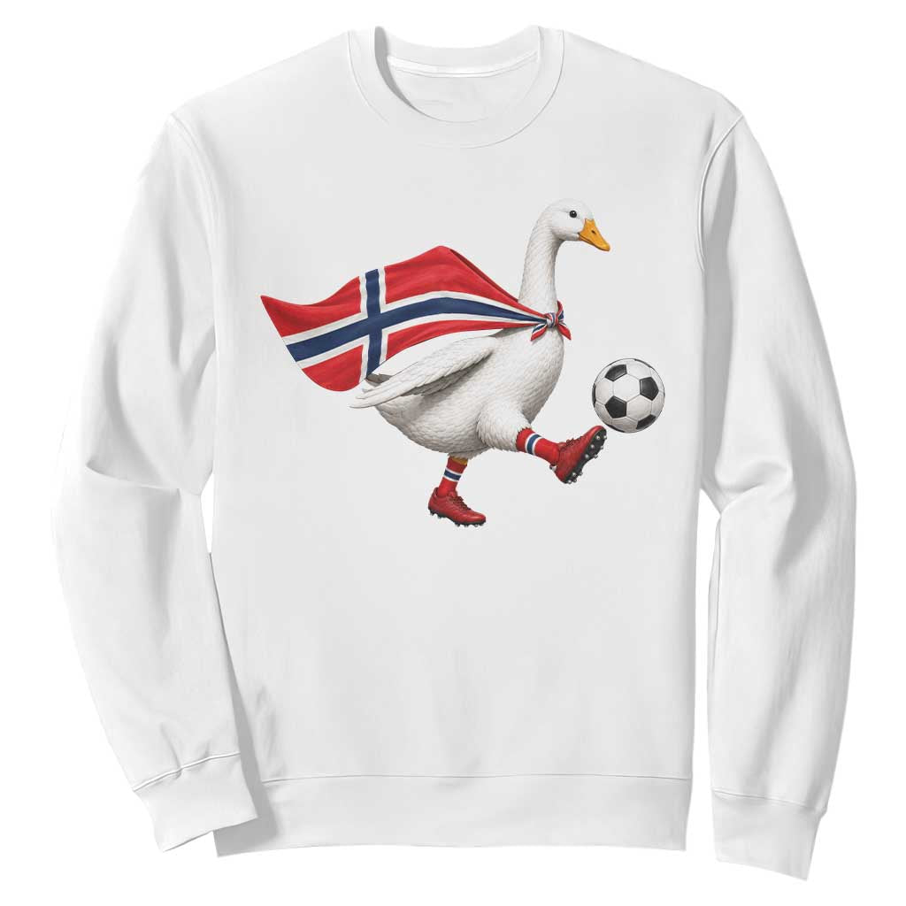 Norway Soccer Goose Sweatshirt Norwegian Flag Patriotic Football Fan Graphic TS10 White Print Your Wear
