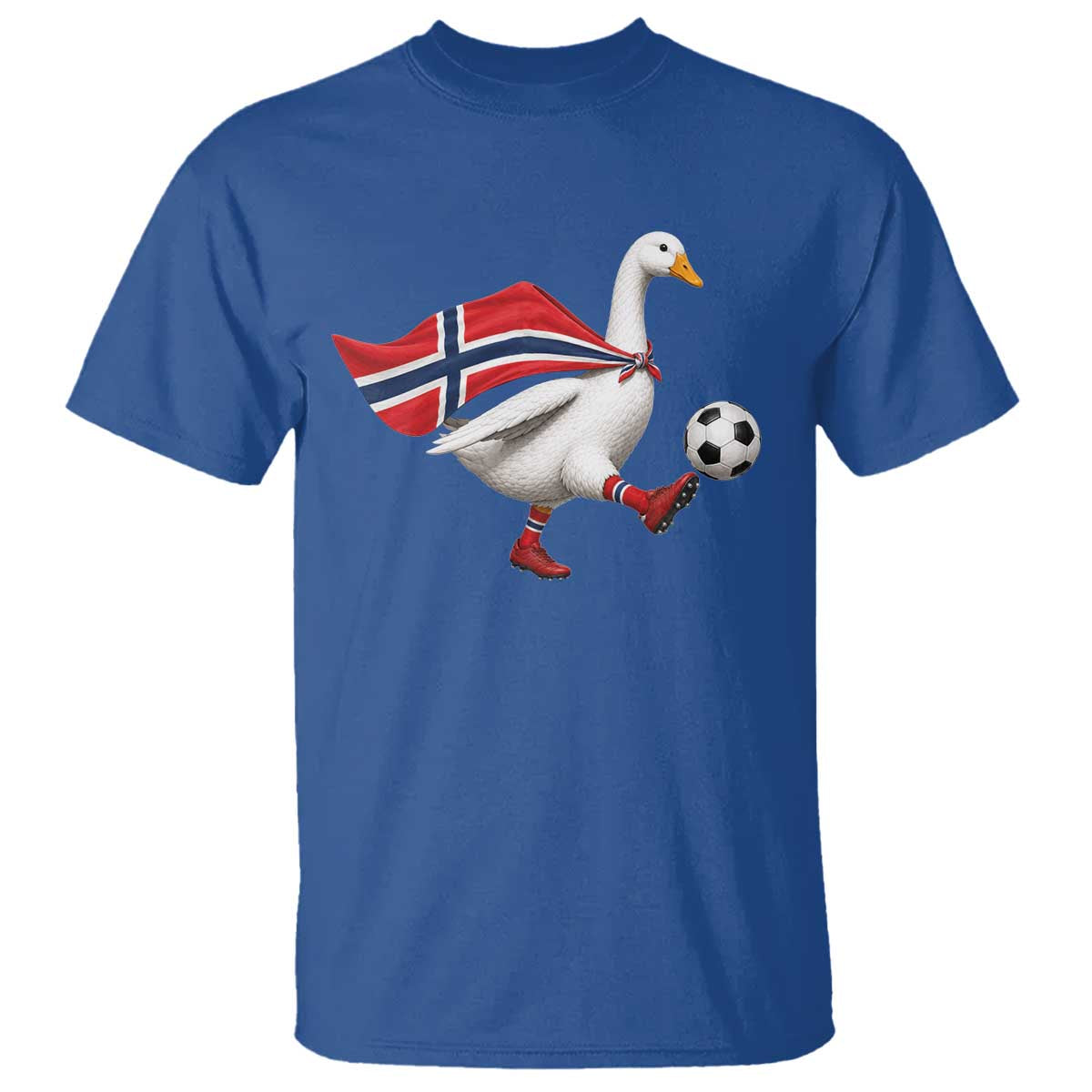 Norway Soccer Goose T Shirt Norwegian Flag Patriotic Football Fan Graphic TS10 Royal Blue Print Your Wear