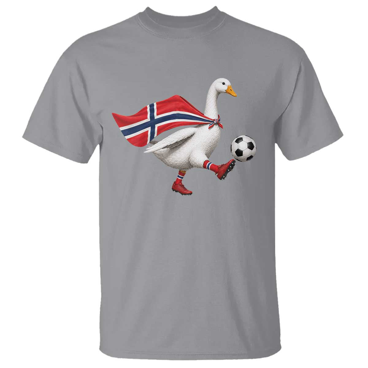 Norway Soccer Goose T Shirt Norwegian Flag Patriotic Football Fan Graphic TS10 Sport Gray Print Your Wear