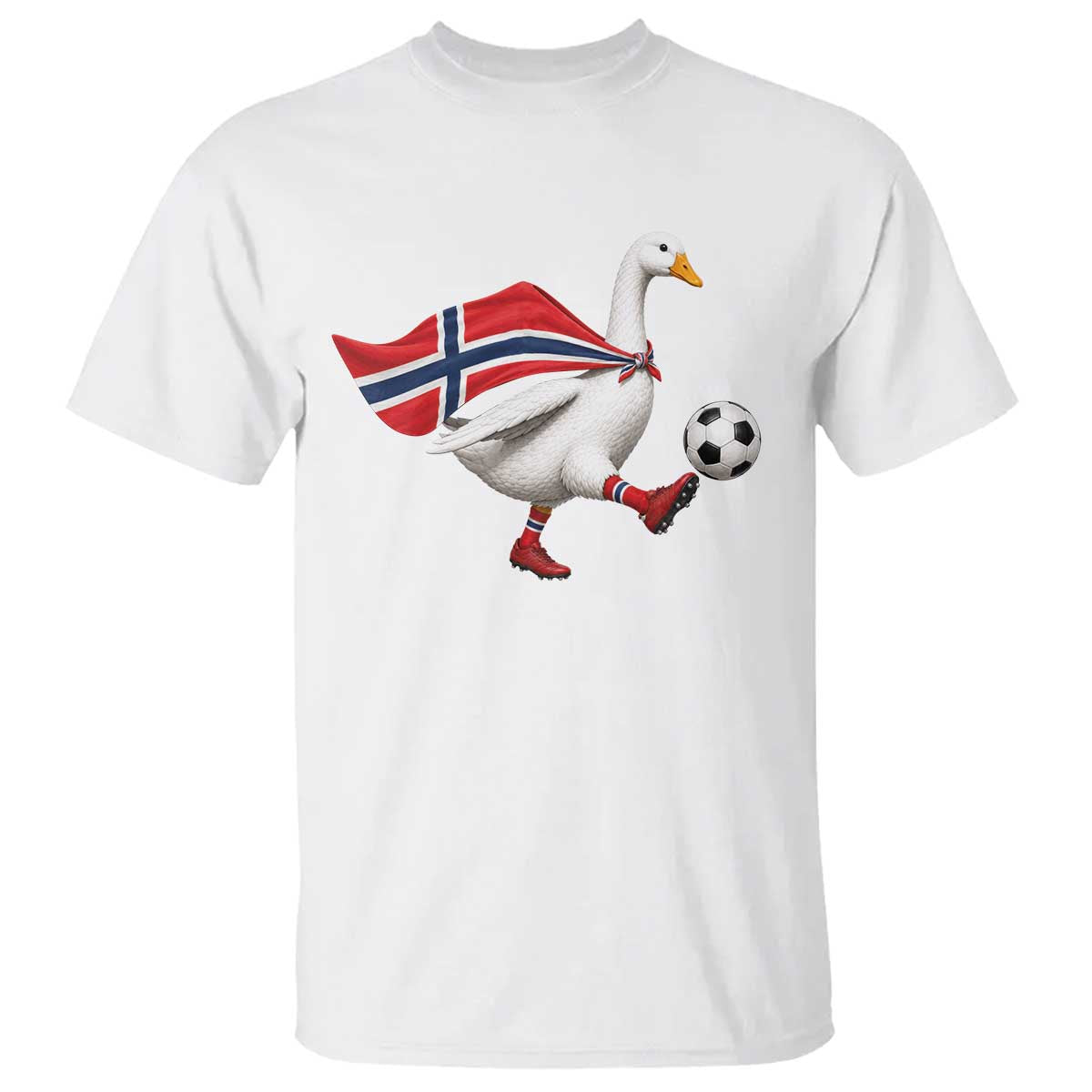 Norway Soccer Goose T Shirt Norwegian Flag Patriotic Football Fan Graphic TS10 White Print Your Wear