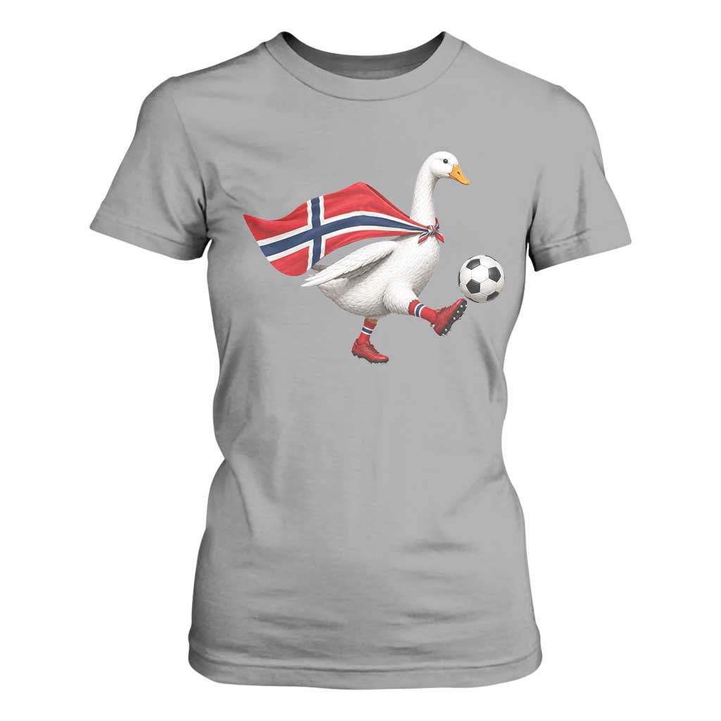 Norway Soccer Goose T Shirt For Women Norwegian Flag Patriotic Football Fan Graphic TS10 Sport Gray Print Your Wear