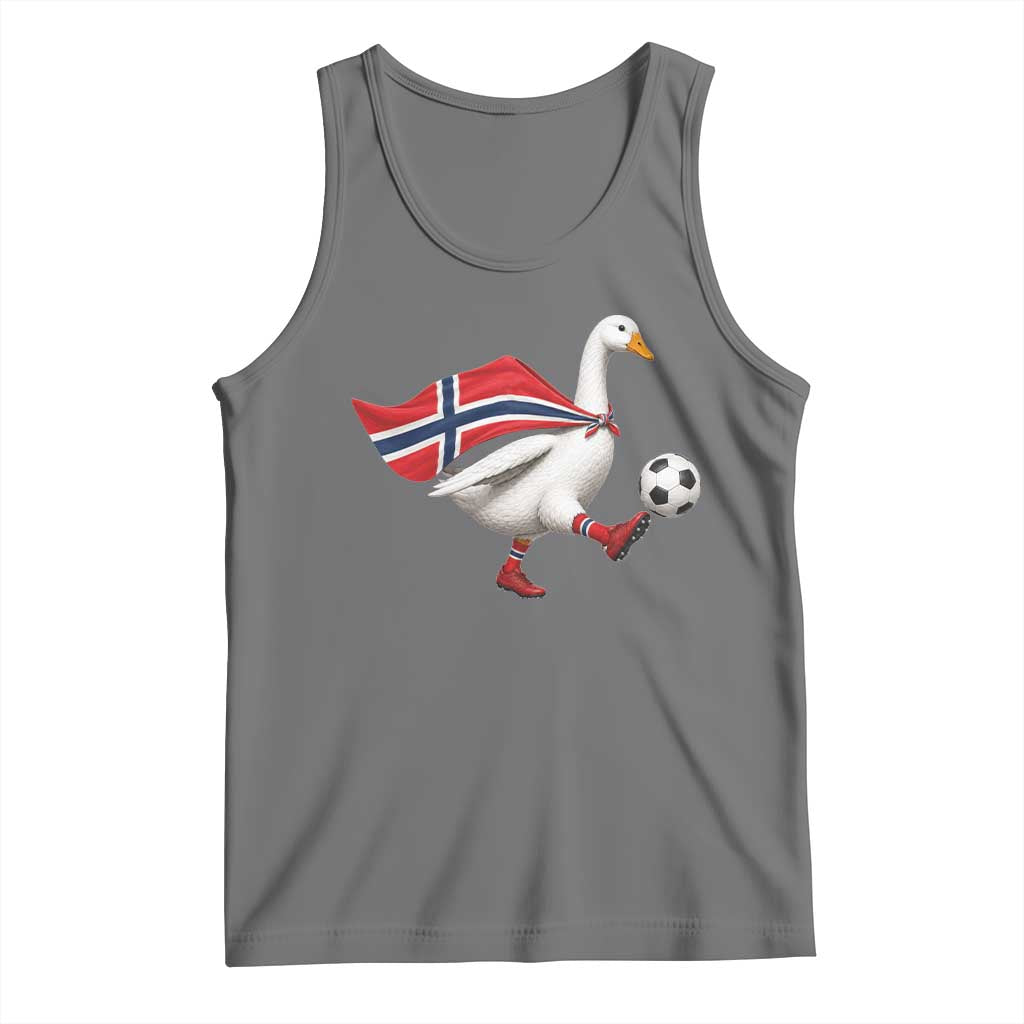 Norway Soccer Goose Tank Top Norwegian Flag Patriotic Football Fan Graphic TS10 Black Heather Print Your Wear