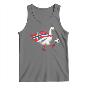 Norway Soccer Goose Tank Top Norwegian Flag Patriotic Football Fan Graphic TS10 Black Heather Print Your Wear