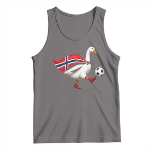 Norway Soccer Goose Tank Top Norwegian Flag Patriotic Football Fan Graphic TS10 Deep Heather Print Your Wear