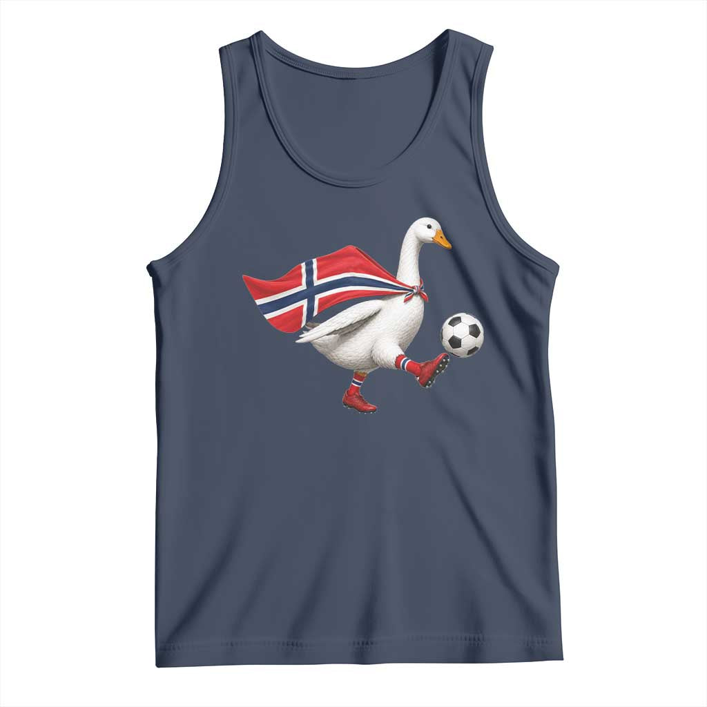 Norway Soccer Goose Tank Top Norwegian Flag Patriotic Football Fan Graphic TS10 Navy Print Your Wear