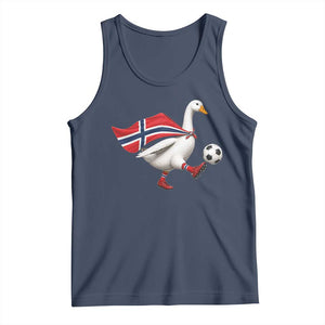 Norway Soccer Goose Tank Top Norwegian Flag Patriotic Football Fan Graphic TS10 Navy Print Your Wear