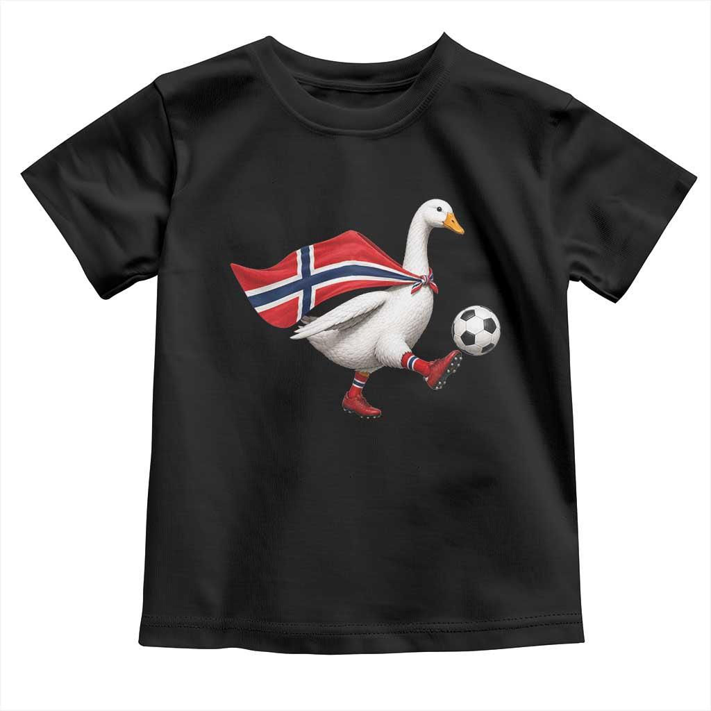 Norway Soccer Goose Toddler T Shirt Norwegian Flag Patriotic Football Fan Graphic TS10 Black Print Your Wear