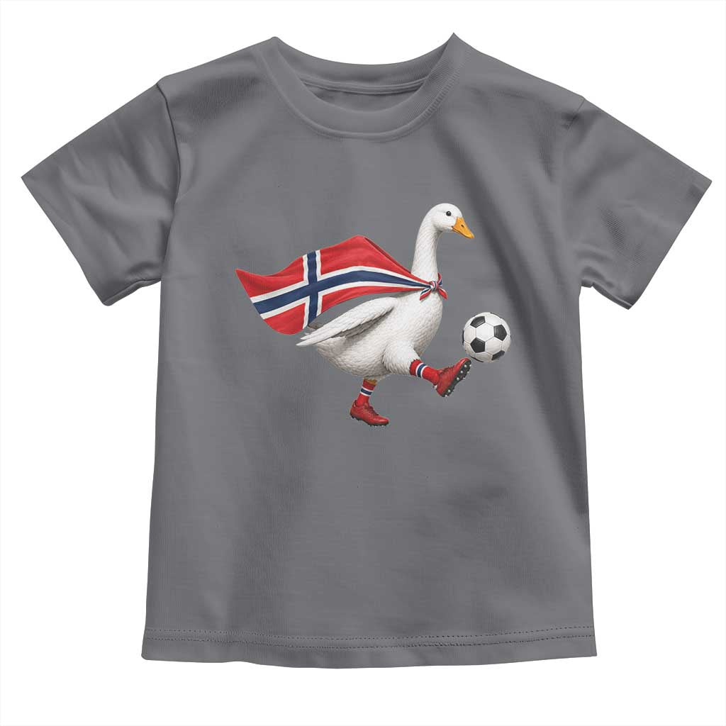 Norway Soccer Goose Toddler T Shirt Norwegian Flag Patriotic Football Fan Graphic TS10 Charcoal Print Your Wear