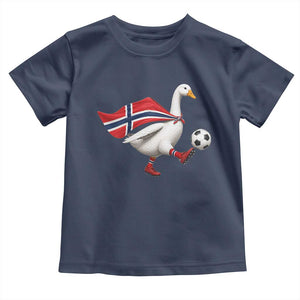 Norway Soccer Goose Toddler T Shirt Norwegian Flag Patriotic Football Fan Graphic TS10 Navy Print Your Wear