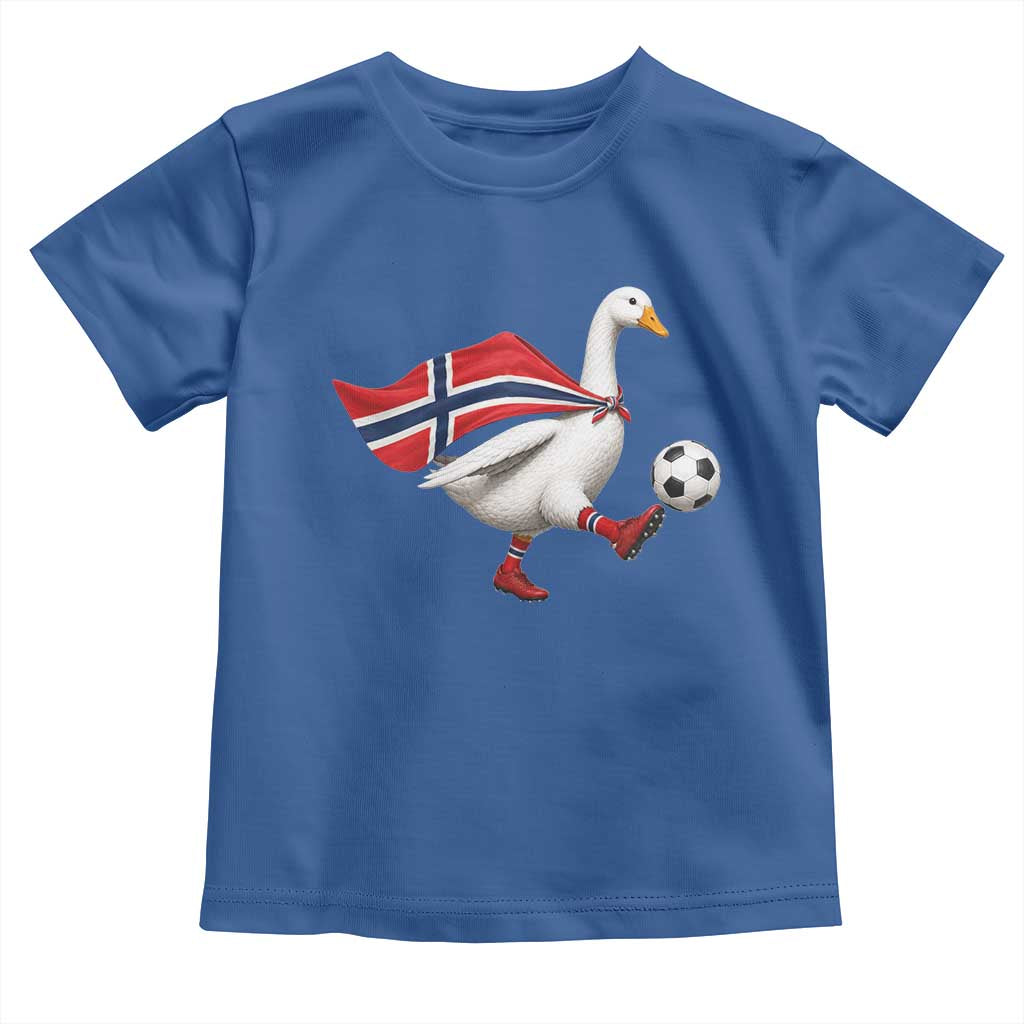 Norway Soccer Goose Toddler T Shirt Norwegian Flag Patriotic Football Fan Graphic TS10 Royal Blue Print Your Wear