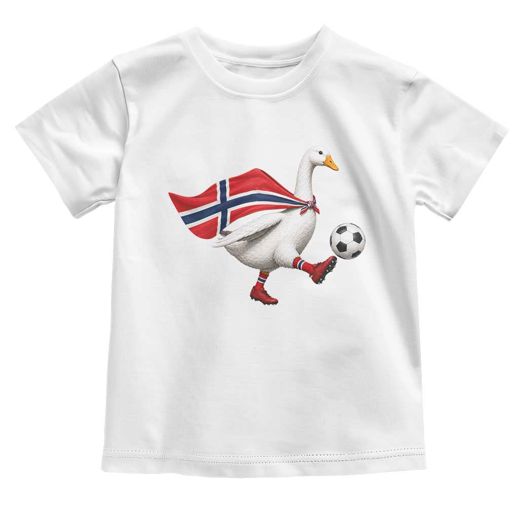 Norway Soccer Goose Toddler T Shirt Norwegian Flag Patriotic Football Fan Graphic TS10 White Print Your Wear