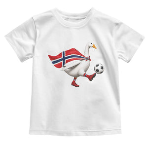 Norway Soccer Goose Toddler T Shirt Norwegian Flag Patriotic Football Fan Graphic TS10 White Print Your Wear