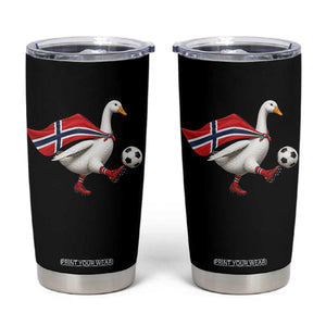 Norway Soccer Goose Tumbler Cup Norwegian Flag Patriotic Football Fan Graphic TS10 Black Print Your Wear