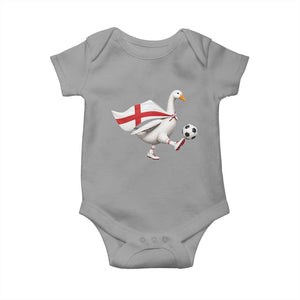 England Soccer Goose Baby Onesie Patriotic Football Fan Graphic England Flag TS10 Sport Gray Print Your Wear