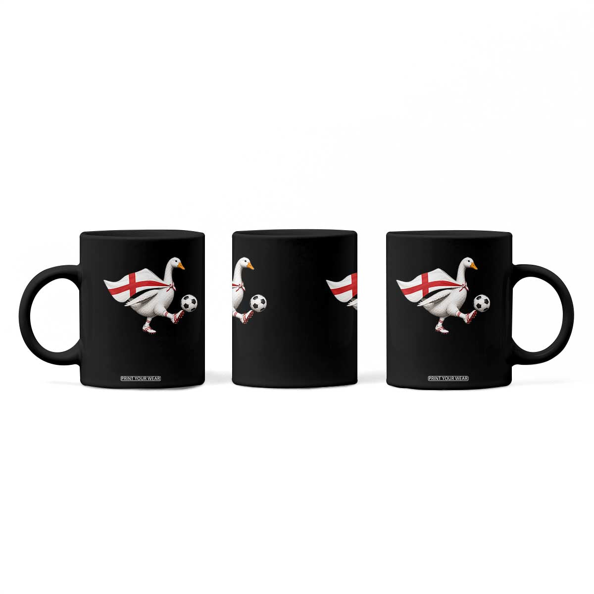 England Soccer Goose Coffee Mug Patriotic Football Fan Graphic England Flag TS10 Print Your Wear