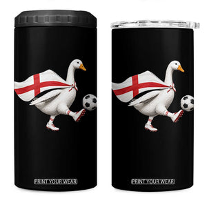 England Soccer Goose 4 in 1 Can Cooler Tumbler Patriotic Football Fan Graphic England Flag TS10 One Size: 16 oz Black Print Your Wear