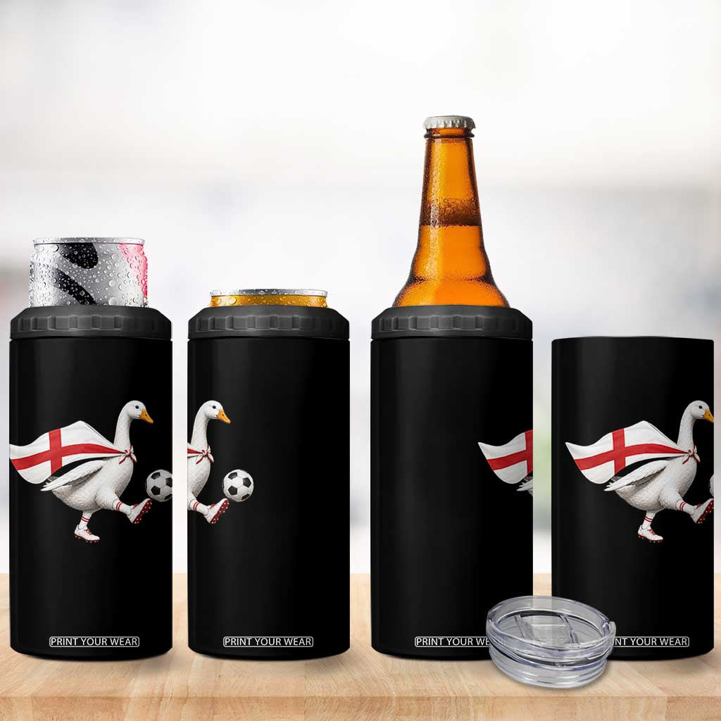 England Soccer Goose 4 in 1 Can Cooler Tumbler Patriotic Football Fan Graphic England Flag TS10 Print Your Wear