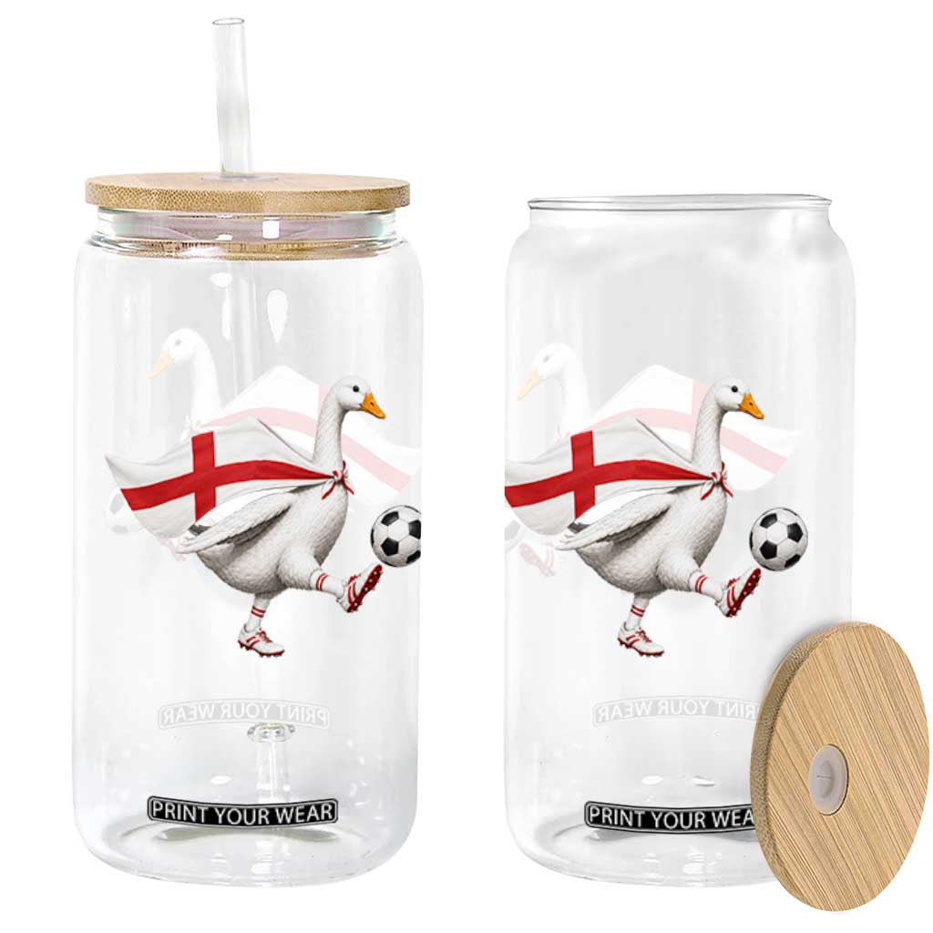 England Soccer Goose Glass Can Patriotic Football Fan Graphic England Flag TS10 Print Your Wear