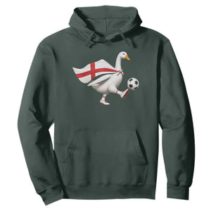 England Soccer Goose Hoodie Patriotic Football Fan Graphic England Flag TS10 Dark Forest Green Print Your Wear