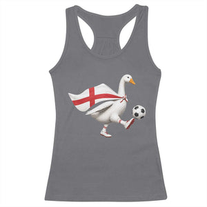England Soccer Goose Racerback Tank Top Patriotic Football Fan Graphic England Flag TS10 Charcoal Print Your Wear
