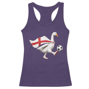 England Soccer Goose Racerback Tank Top Patriotic Football Fan Graphic England Flag TS10 Purple Print Your Wear