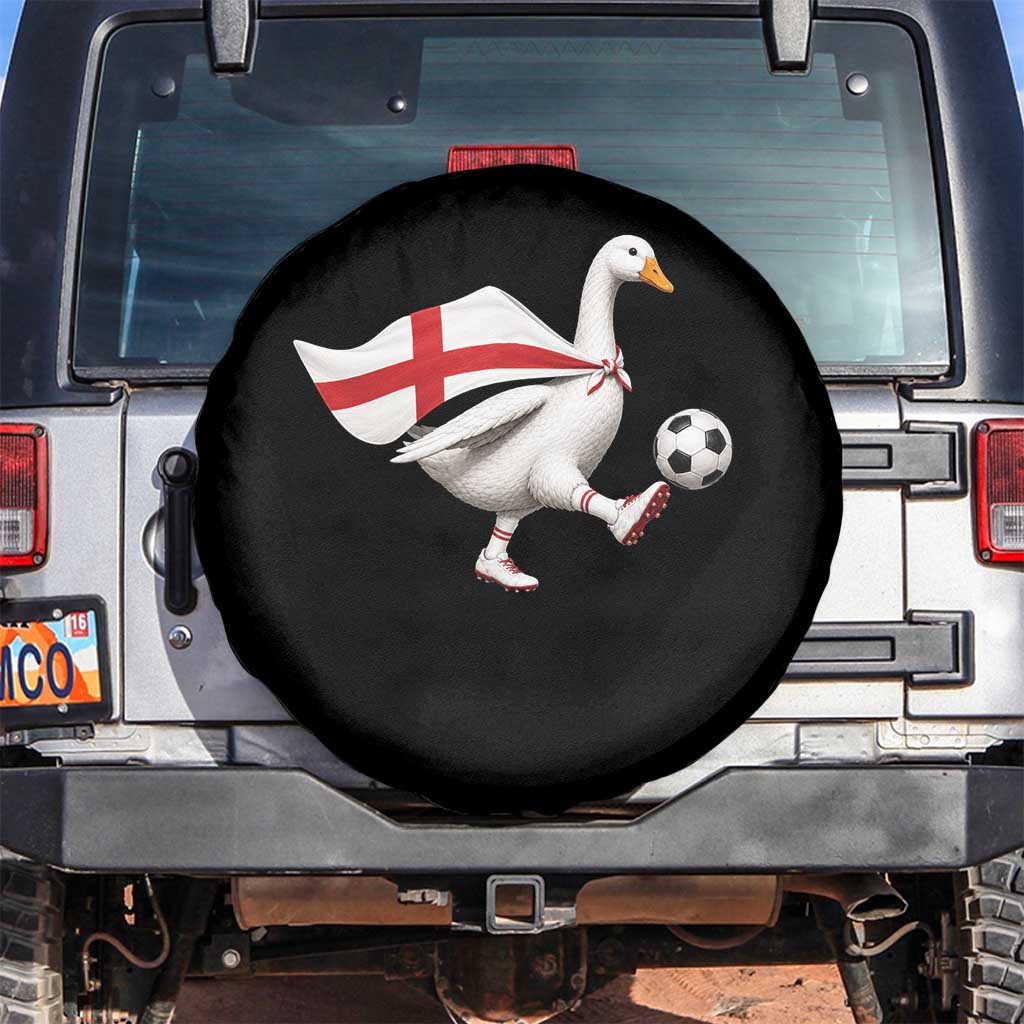 England Soccer Goose Spare Tire Cover Patriotic Football Fan Graphic England Flag TS10 No hole Black Print Your Wear