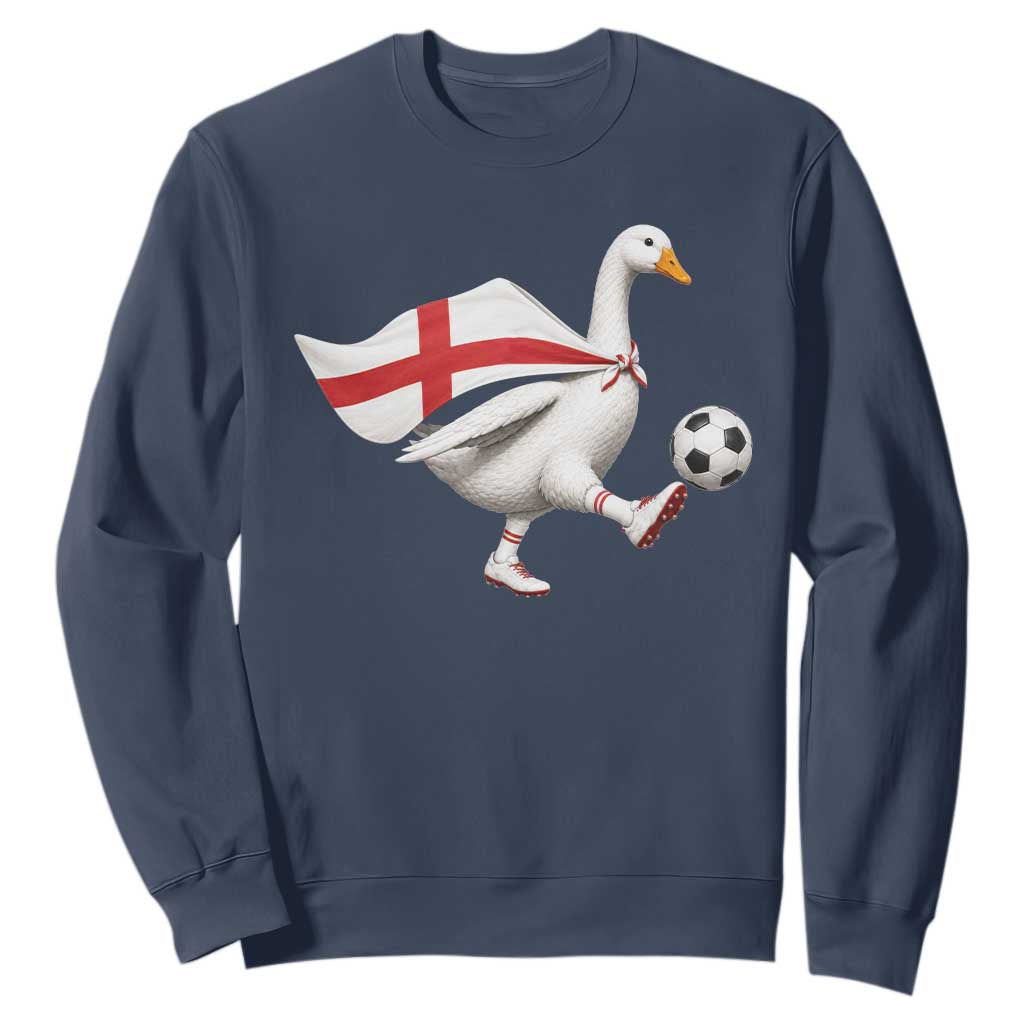 England Soccer Goose Sweatshirt Patriotic Football Fan Graphic England Flag TS10 Navy Print Your Wear