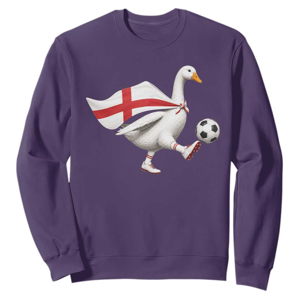 England Soccer Goose Sweatshirt Patriotic Football Fan Graphic England Flag TS10 Purple Print Your Wear