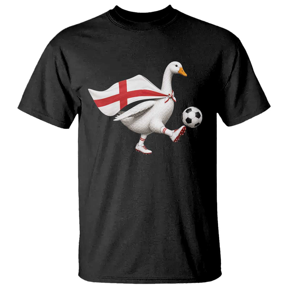England Soccer Goose T Shirt Patriotic Football Fan Graphic England Flag TS10 Black Print Your Wear