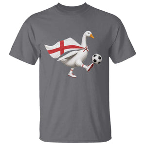 England Soccer Goose T Shirt Patriotic Football Fan Graphic England Flag TS10 Charcoal Print Your Wear