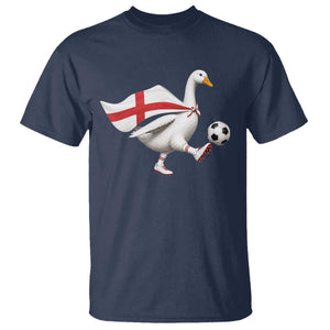 England Soccer Goose T Shirt Patriotic Football Fan Graphic England Flag TS10 Navy Print Your Wear