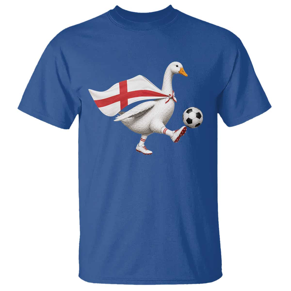 England Soccer Goose T Shirt Patriotic Football Fan Graphic England Flag TS10 Royal Blue Print Your Wear