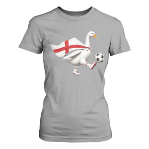 England Soccer Goose T Shirt For Women Patriotic Football Fan Graphic England Flag TS10 Sport Gray Print Your Wear