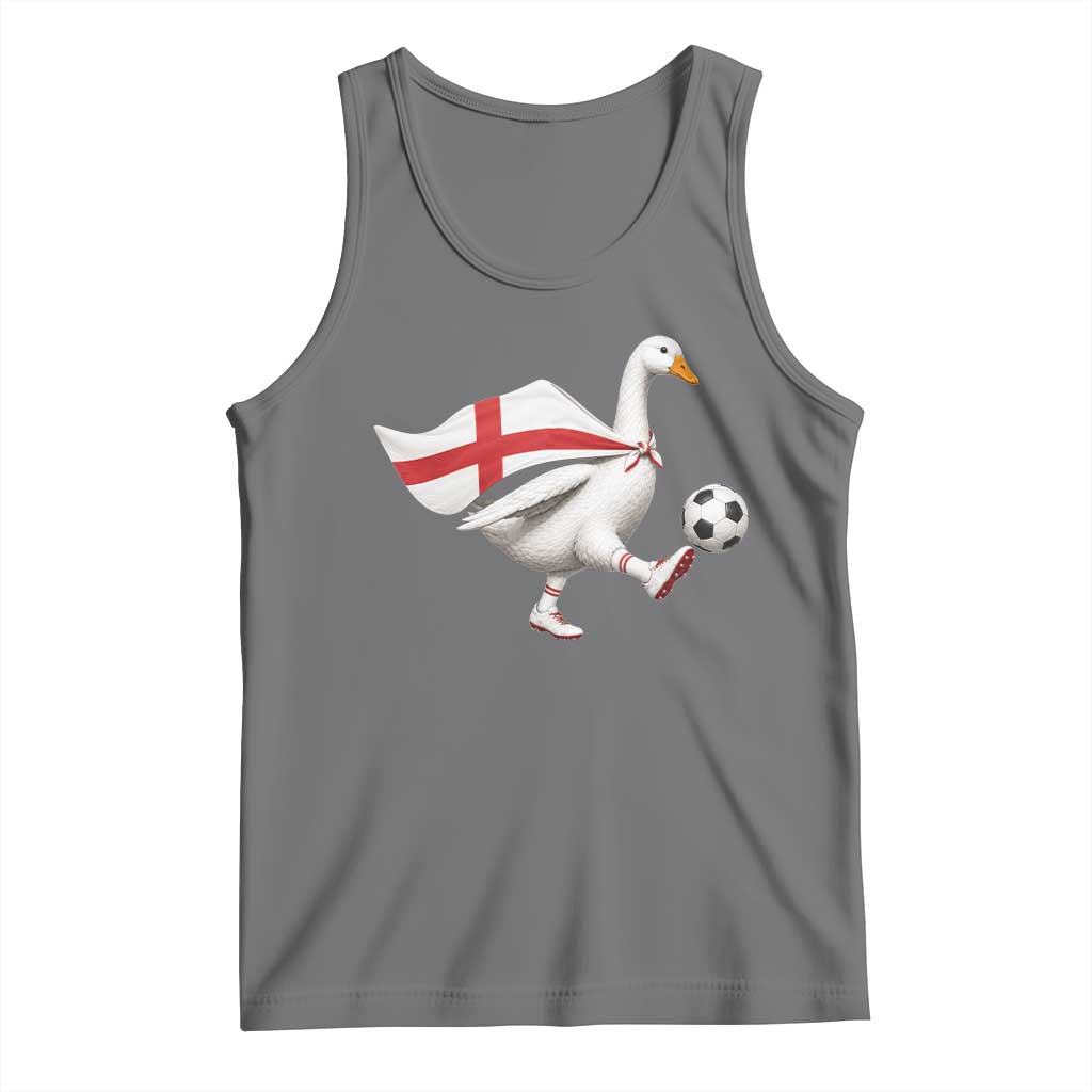 England Soccer Goose Tank Top Patriotic Football Fan Graphic England Flag TS10 Black Heather Print Your Wear
