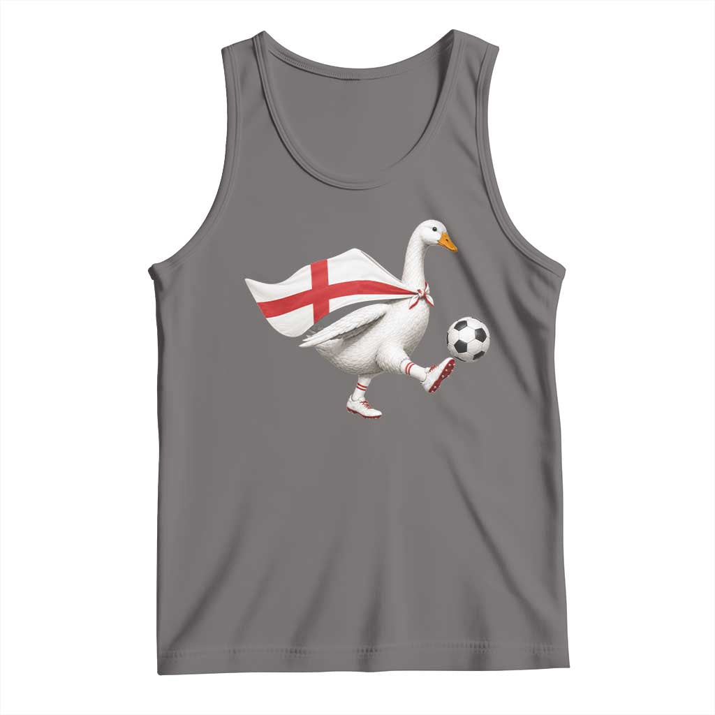 England Soccer Goose Tank Top Patriotic Football Fan Graphic England Flag TS10 Deep Heather Print Your Wear