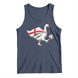 England Soccer Goose Tank Top Patriotic Football Fan Graphic England Flag TS10 Navy Print Your Wear