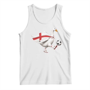 England Soccer Goose Tank Top Patriotic Football Fan Graphic England Flag TS10 White Print Your Wear