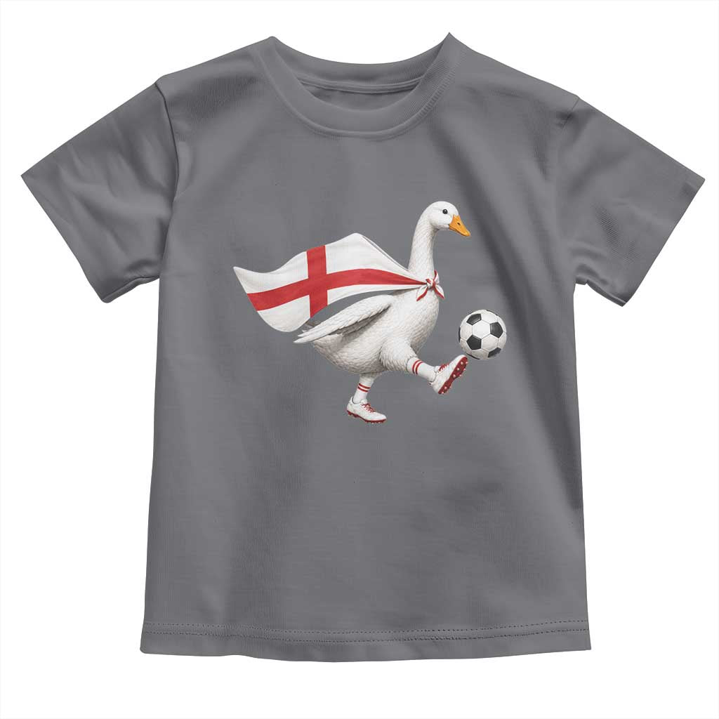 England Soccer Goose Toddler T Shirt Patriotic Football Fan Graphic England Flag TS10 Charcoal Print Your Wear