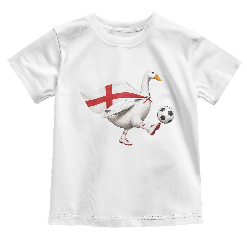 England Soccer Goose Toddler T Shirt Patriotic Football Fan Graphic England Flag TS10 White Print Your Wear