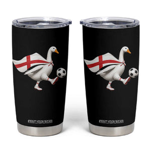 England Soccer Goose Tumbler Cup Patriotic Football Fan Graphic England Flag TS10 Black Print Your Wear