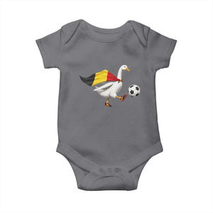 Belgium Soccer Goose Baby Onesie Belgian Flag Patriotic Football Fan Graphic TS10 Charcoal Print Your Wear