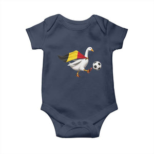 Belgium Soccer Goose Baby Onesie Belgian Flag Patriotic Football Fan Graphic TS10 Navy Print Your Wear