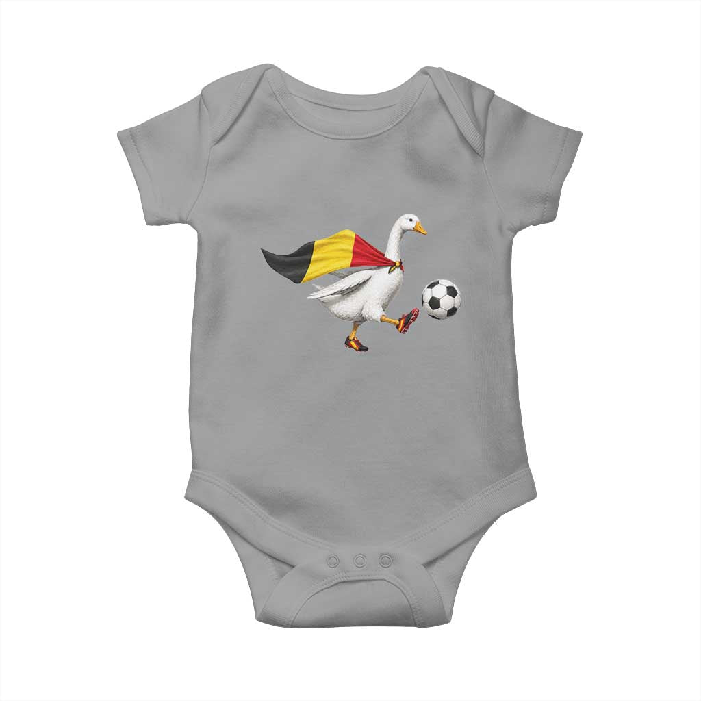 Belgium Soccer Goose Baby Onesie Belgian Flag Patriotic Football Fan Graphic TS10 Sport Gray Print Your Wear